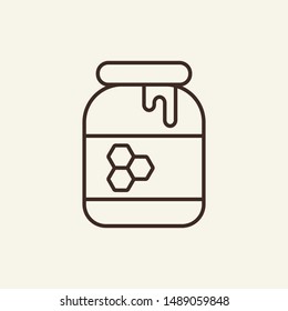 Jar of honey line icon. Dessert, syrup, nutrition. Apiculture concept. Can be used for topics like food, healthy eating, agriculture