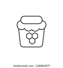 Jar of honey line icon vector illustration. Propolis linear black outline on white background isolated object. Healthy organic food logo. Healing and healing natural product