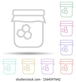 Jar of honey multi color icon. Simple thin line, outline vector of spa icons for ui and ux, website or mobile application