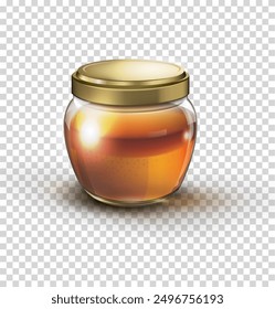 A jar of honey on a transparent background. Vector illustration