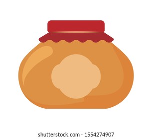 jar with honey on white background vector illustration design