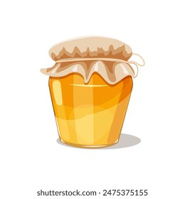 Jar of honey on a white isolated background. Vector illustration.