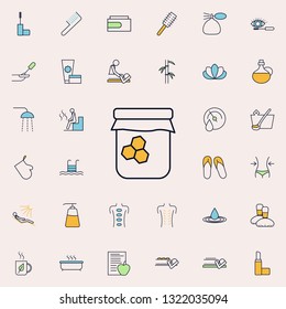 jar of honey outline icon. spa icons universal set for web and mobile