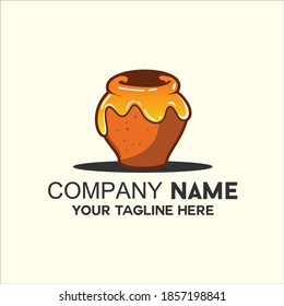 jar honey storage logo vector
