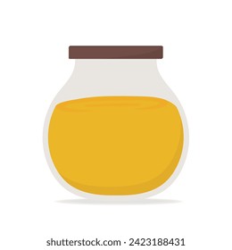  Jar with honey. Vector cartoon flat illustration of natural sweets.