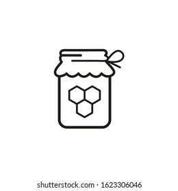 jar with honey vector icon