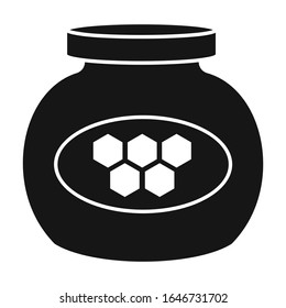 Jar of honey vector icon.Black vector icon isolated on white background jar of honey .