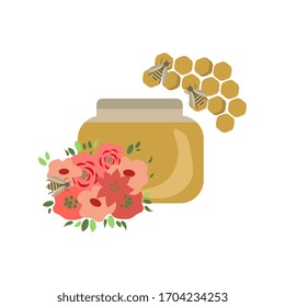 Jar of honey vector illustration