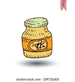 Jar of honey - vector illustration