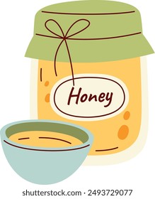 Jar With Honey Vector Illustration