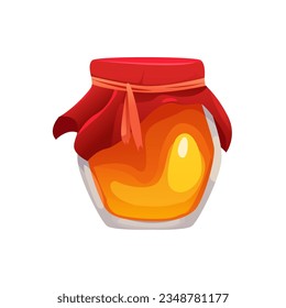 Jar of Honey. Vector Illustration in Cartoon Style. Healthy Food.