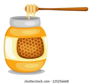 jar with honey vector  isolated  illustration