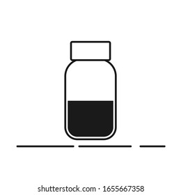 Icono de Jar. Capacidad para la medicina. Vector.