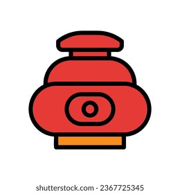 Jar icon colored outline red orange colour chinese new year vector element and symbol perfect.