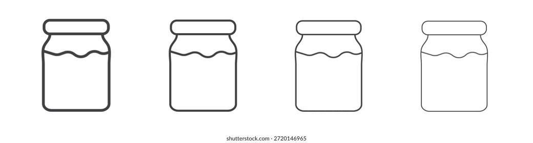 Concepto de icono de tarro Pictograma lineal. Ilustración de elemento simple.