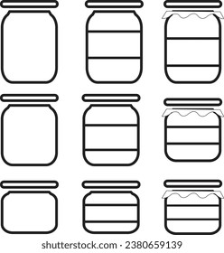 Jar Icon Design Symbol line art Vector

