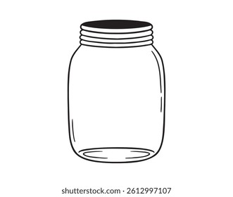 jar icon doodle hand drawn. Outline jar line drawing clipart symbol. Vector illustration