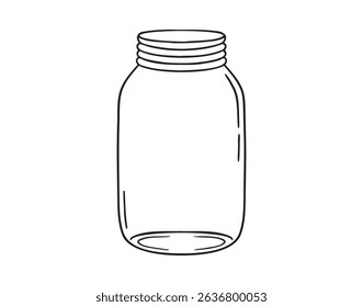 jar icon doodle hand drawn. Outline jar line drawing clipart symbol. Vector illustration