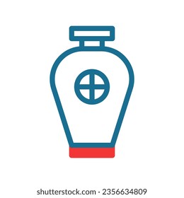 Jar icon duotone red blue colour chinese new year vector element and symbol perfect.