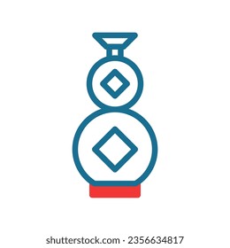 Jar icon duotone red blue colour chinese new year vector element and symbol perfect.