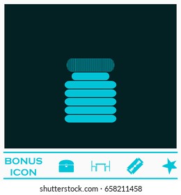 Jar icon flat. Blue pictogram on dark background. Vector illustration symbol and bonus icons