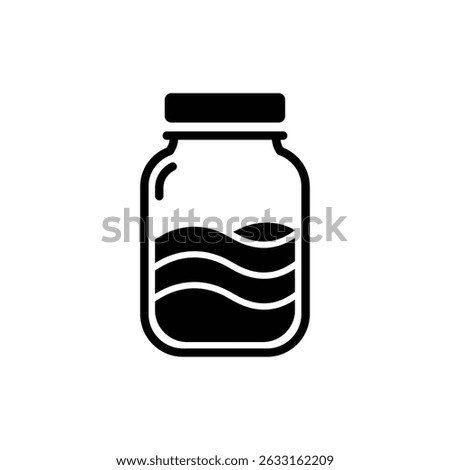 Jar Icon with Handle and Wave Layer Fill for Stylish Beverage Design