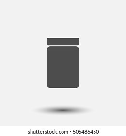 Jar icon isolated on grey background. Vector art.