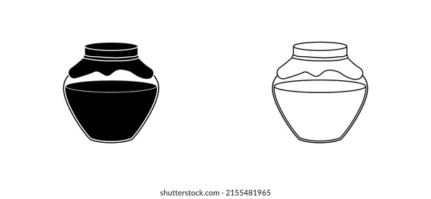 Jar icon for jam or honey icon.	