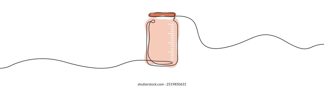 Jar icon line continuous drawing vector. One line bottle icon vector background. Jar icon. Continuous outline of a jar bottle icon.
