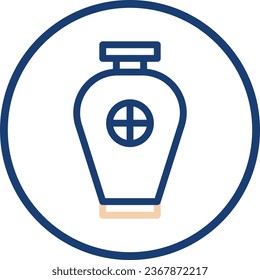 Jar icon line rounded beige blue colour chinese new year vector element and symbol perfect.