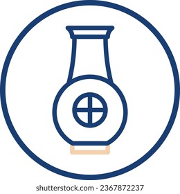 Jar icon line rounded beige blue colour chinese new year vector element and symbol perfect.