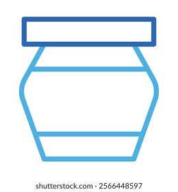 Jar icon, outline vector. Concept of storage, container, and packaging.