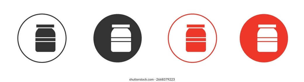 Paquete de iconos de tarro. Diseño de Vector Clipart
