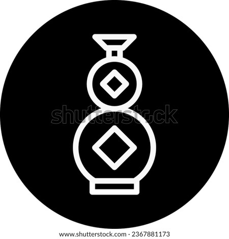 Jar icon rounded white colour chinese new year vector element and symbol perfect.