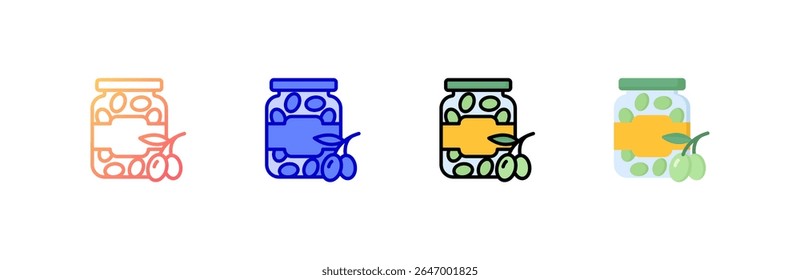 Jar Icon set multiple style collection