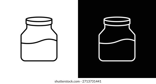 Icono de tarro. Símbolo plano simple. Ilustración de pictograma de contorno negro perfecto