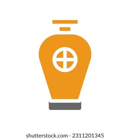 Jar icon solid style orange grey colour chinese new year vector element and symbol perfect.