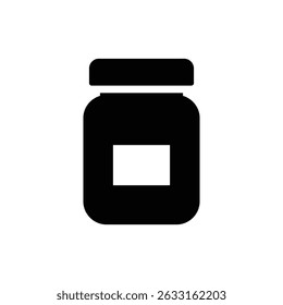 Jar Icon with Solid Top and Icon Label for Simple Beverage Branding