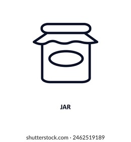 JAR-Symbol. Dünne Linie Glas-Symbol aus der Küche Kollektion. Umriss-Vektorgrafik isoliert auf weißem Hintergrund. Editierbares Gläser-Symbol kann Web und mobil verwendet werden