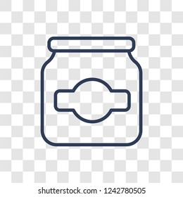jar icon. Trendy linear jar logo concept on transparent background from kitchen collection