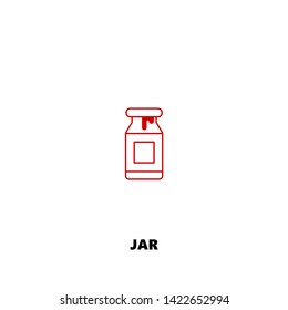 jar icon. jar vector design. sign design. red color