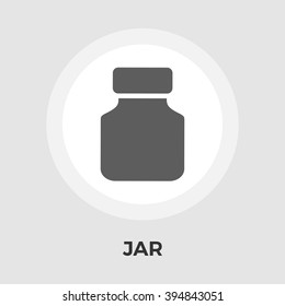 Jar icon vector. Flat icon isolated on the white background. Editable EPS file. Vector illustration.