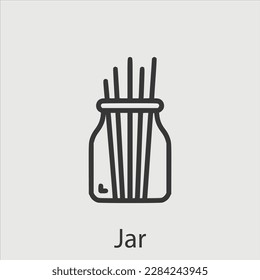 jar  icon vector icon.Editable stroke.linear style sign for use web design and mobile apps,logo.Symbol illustration.Pixel vector graphics - Vector