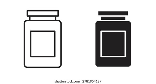 Jar icon vector illustration logo template in filled, outline