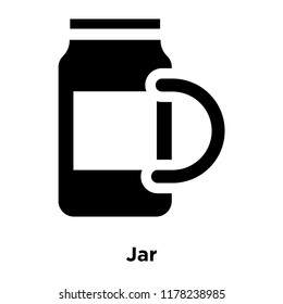 Jar icon vector isolated on white background, logo concept of Jar sign on transparent background, filled black symbol
