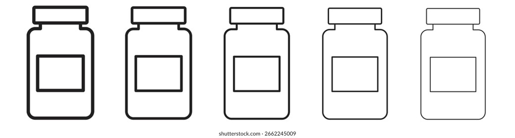 Vector de icono de tarro, símbolo, ilustraciones de logotipo