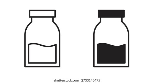 Jar icons designed in filled, outline, line and stroke style