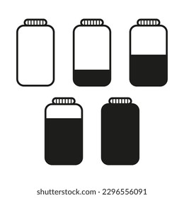 Jar icons full empty. Cooking background. Sweet food. Vector illustration.