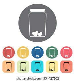 Jar icons set.Vector illustration