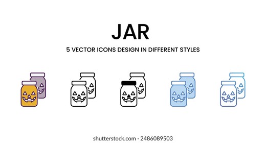 Jar icons vector set stock illustration.